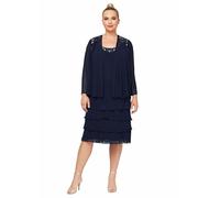 S.L. Fashions Madre of The Bride - Giacca da Donna con Spalla, Stile Embellishment (Petite And Regular Sizes) Vestito per Occasioni Speciali, Blu Oltremare Scuro, 52