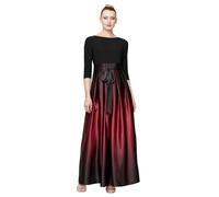 S.L. Fashions Women's Long Satin Mother of The Bride Dress with Pockets, Formal Party Gown (Petite And Regular Sizes), Fig Ombre, 6P