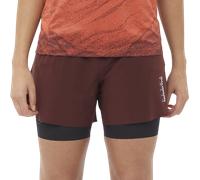Salomon - Women's S/Lab Salomon Ultra 2in1 - Pantaloncini da running XS marrone