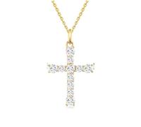 S.Leaf Collana con croce dorata da donna in argento Sterling con ciondolo dell'amicizia, delicata collana con croce di diamanti, regalo di compleanno per donne, alla moda, sorella, mamma, moglie, sua