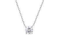 S.Leaf Collana con pietra portafortuna per le donne con diamanti e ciondolo con zirconia cubica, collana in argento Sterling con solitario da donna, Small, Metallo, Zirconie sintetico