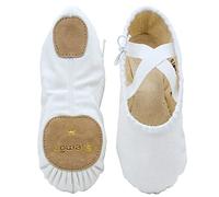 s.lemon Lino Scarpe Danza Classica Bambina,Suola Spezzata Danza Scarpe per Balletto Bianco 31