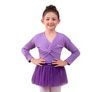 s.lemon Maglioni di Balletto di Danza Cardigan Manica Lunga per Ragazze Bambine (Blu, XL/Altezza del Corpo: 125-135 cm)