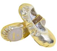 s.Lemon Pelle Scarpette da Danza Classica Diviso Suola Ginnastica Ballo Scarpe Mezzepunte Oro (39 EU)