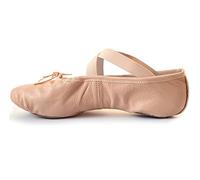 s.lemon Pelle Scarpette da Danza Classica Diviso Suola Ginnastica Ballo Scarpe Mezzepunte Rosa (32 EU)