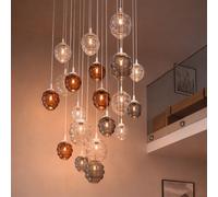 s.luce Echos Lampada a Sospensione in Vetro, Soffitto, 500 cm, Bianco