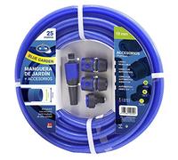 S&M 553158 553158 - Tubo Blu Rinforzato Blue Garden con Accessori (irrigazione e connettori) Rotolo 25 m Ø19 Interno x Ø25 mm (Diametro Esterno) Antipiega.