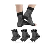 (S M, Black) 3 Pairs Neuropathy Socks for Pain Relief - Compression Socks for Neuropathy, Tendonitis & Plantar Fasciitis - Soothing Foot Care