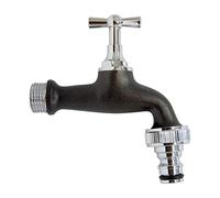 S&M COLORTAPS 590214 - Rubinetto da giardino regolabile da 1,27 cm, con uscita automatica, colore: Nero