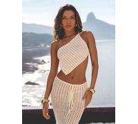 S M L Sexy Donna Maglia Rete Canotta Top Corto Spacco Lunga Bikini Cover Up New