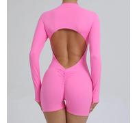 S M L Traforato Body Pantaloncini Completo Palestra Zip Fitness Yoga Tuta Per Da