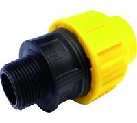 'S & M Raccordo - Collegamento filettato Maschio, 25 mm x 3/2, Colore: Nero/Giallo