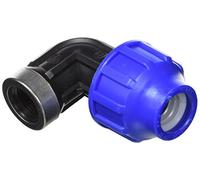 'S & M Raccordo - Gomito Filettatura Femmina, Inox, 20 mm x 1/2, Colore: Nero e Blu