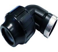 'S & M Raccordo - Gomito Filettatura Femmina, Inox, 32 mm x 1, Colore: Nero