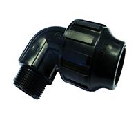 'S & M Raccordo - Gomito Filettatura Maschio, 32 mm x 1, Colore: Nero