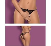 S M SLIP HOT DONNA PERIZOMA APERTO NERO SEXY LINGERIE INTIMO PIZZO MUTANDINA