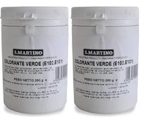 S.MARTINO - Colorante per Uso Alimentare Colore Verde, 1 Barattolo da 250 gr, ideale per il Settore del Catering e della Grande Ristorazione, Made in Italy (Confezione da 2)