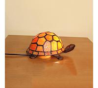 's Night Light,Tortoise/Turtle Lamp Bedside Table Lamp, Stained Glass Accent Desk Lamp, Gifts,E27,Orange