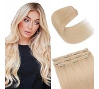 S-noilite Extension Capelli Veri Clip, 3 Pezzi 11 Clips Extensions Capello Veri, 100% Vergine Extension di Capelli Umani, 56g Un Pezzo Naturali Extensions Capello Umani, 25CM Blonde Platine #60
