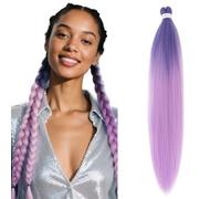 S-noilite Long EZ Braids Pre-Stretched Easy Braiding Hair Extensions per Crochet Box Twist Braids Ombre Yaki Capelli Sintetici Impostazione Acqua Calda, 66 cm 1 Pack 90g,