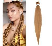 S-noilite Long EZ Braids Pre-Stretched Easy Braiding Hair Extensions per Crochet Box Twist Braids Ombre Yaki Capelli Sintetici Impostazione Acqua Calda, 66 cm 1 Pack 90g,Castano caffè
