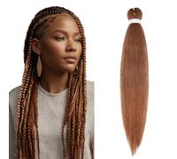 S-noilite Long EZ Braids Pre-Stretched Easy Braiding Hair Extensions per Crochet Box Twist Braids Ombre Yaki Capelli Sintetici Impostazione Acqua Calda, 66 cm 1 Pack 90g,Castano ramato chiaro