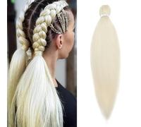 S-noilite Long EZ Braids Pre-Stretched Easy Braiding Hair Extensions per Crochet Box Twist Braids Ombre Yaki Capelli Sintetici Impostazione Acqua Calda, 66 cm 1 Pack 90g,Biondo decolorato