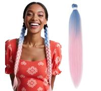 S-noilite Long EZ Braids Pre-Stretched Easy Braiding Hair Extensions per Crochet Box Twist Braids Ombre Yaki Capelli Sintetici Impostazione Acqua Calda, 66 cm 1 Pack 90g,