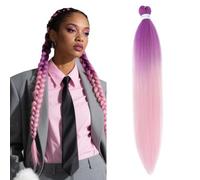 S-noilite Long EZ Braids Pre-Stretched Easy Braiding Hair Extensions per Crochet Box Twist Braids Ombre Yaki Capelli Sintetici Impostazione Acqua Calda, 66 cm 1 Pack 90g,