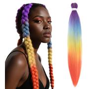 S-noilite Long EZ Braids Pre-Stretched Easy Braiding Hair Extensions per Crochet Box Twist Braids Ombre Yaki Capelli Sintetici Impostazione Acqua Calda, 66 cm 1 Pack,