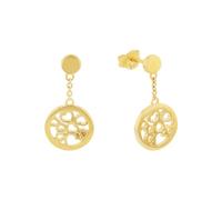 s.Oliver 2032594 - Orecchini da donna in argento sterling 925, 2,2 cm, oro, moneta, in confezione regalo, onesize, Argento sterling, Senza gemme