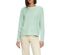s.Oliver 2157922 Maglietta a Maniche Lunghe a Righe, Verde Chiaro, 40 Donna