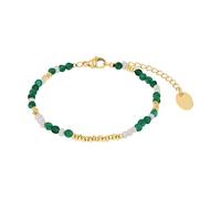 s.Oliver Bead Bracciale da donna in acciaio inox, con perla d'acqua dolce e occhio di gatto, 16 + 4 cm, oro, idea regalo, in scatola regalo, 2040604