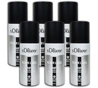 S.Oliver Black Label - Deodorante spray da uomo, 6 x 150 ml
