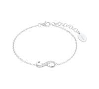 s.Oliver Bracciale da Donna in Argento 925, con zirconi sintetici, 17+3 cm, Argento, Infinity, Fornito in confezione regalo