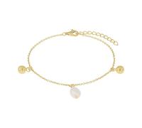 s.Oliver Bracciale da donna, in argento Sterling 925, con perle d'acqua dolce, 17 + 3 cm, oro, idea regalo, in confezione regalo, 2040598