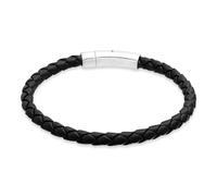 s.Oliver Bracciale da uomo in vera pelle - IP nero - 22 cm - impermeabile e delicato sulla pelle