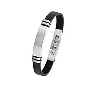 s.Oliver Ident Bracciale in Acciaio inox da Uomo, 20+1,5 cm, Argento, Fornito in confezione regalo