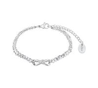 s.Oliver Bracciale in Acciaio inox da Donna, con vetro, 16+4 cm, Argento, Infinity, Fornito in confezione regalo