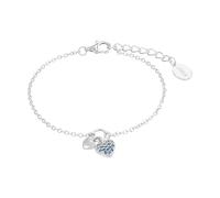 s.Oliver Bracciale in Argento 925 per bambine, con zirconi sintetici, 14+2 cm, Argento, cuore, Fornito in confezione regalo