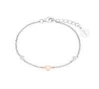 s.Oliver Bracciale in Argento 925 per bambine, con zirconi sintetici, 14+2 cm, bicolore, cuore, in confezione regalo