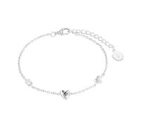 s.Oliver Bracciale da braccio da Donna in Argento 925, con zirconi sintetici, 16+3 cm, Argento, cuore, Viene fornito in confezione regalo per gioielli