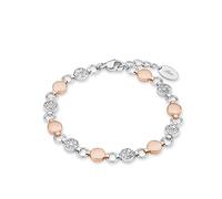 s.Oliver Bracciale in Acciaio inox da Donna, con cristallo, 18+3 cm, bicolore, Fornito in confezione regalo per gioielli