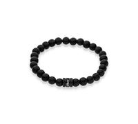 s.Oliver Bracciale per ragazzi - Bracciale in perline - Nero - 17 cm - Impermeabile e delicato sulla pelle
