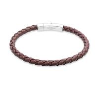 s.Oliver Bracelet da uomo - Bracciale in vera pelle - IP marrone - 22 cm - impermeabile e delicato sulla pelle