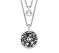 s.Oliver Collana con Ciondolo Collana da Donna in Acciaio Inossidabile, con cristallo, 40/45+3 cm, Argento, Fornita in confezione regalo per gioielli