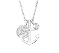 s.Oliver Collana con Ciondolo Collana da Donna in Argento 925, con zirconia cubica sintetica, 40+5 cm, Argento, ancora, Viene fornita in una confezione regalo per gioielli