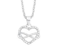 s.Oliver Collana con Ciondolo Collana da Donna in Argento 925, con zirconia cubica sintetica, 42+3 cm, Argento, cuore, Viene fornita in una confezione regalo per gioielli