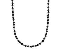 s.Oliver Collana da Uomo in Acciaio Inossidabile, con agata, 46+5 cm, Argento, Fornita in confezione regalo per gioielli