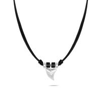 S.Oliver Da Uomo Gioielli - Collana & Bracciale In Leder E Acciaio Inossidabiledetails Con Haizahnanhänger - Classico, Elegantee E Maschile - Perfetto Idea Regalo